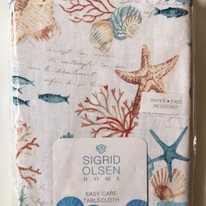 Sigrid Olsen ROUND Sea Life TABLECLOTH Coral